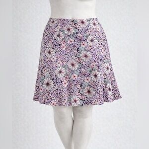 Sag Harbor 14P Petite Floral A-Line Skirt NWT Pink Black